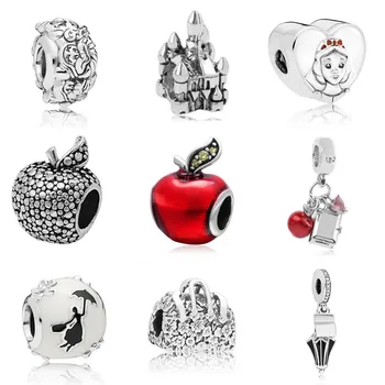 

Dropshipping 2019 Snow White apple Seven Dwarfs Mary Poppins Beads Fit Original Pandora Charms Bracelets DIY Women Jewelry