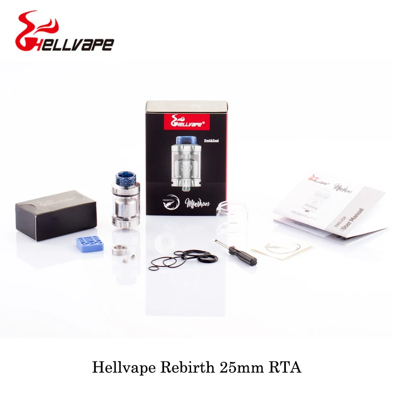 Helvape Rebirth 25 мм RTA электронные сигареты 2 мл/5 мл емкость 510 нитей двойной пост сборка