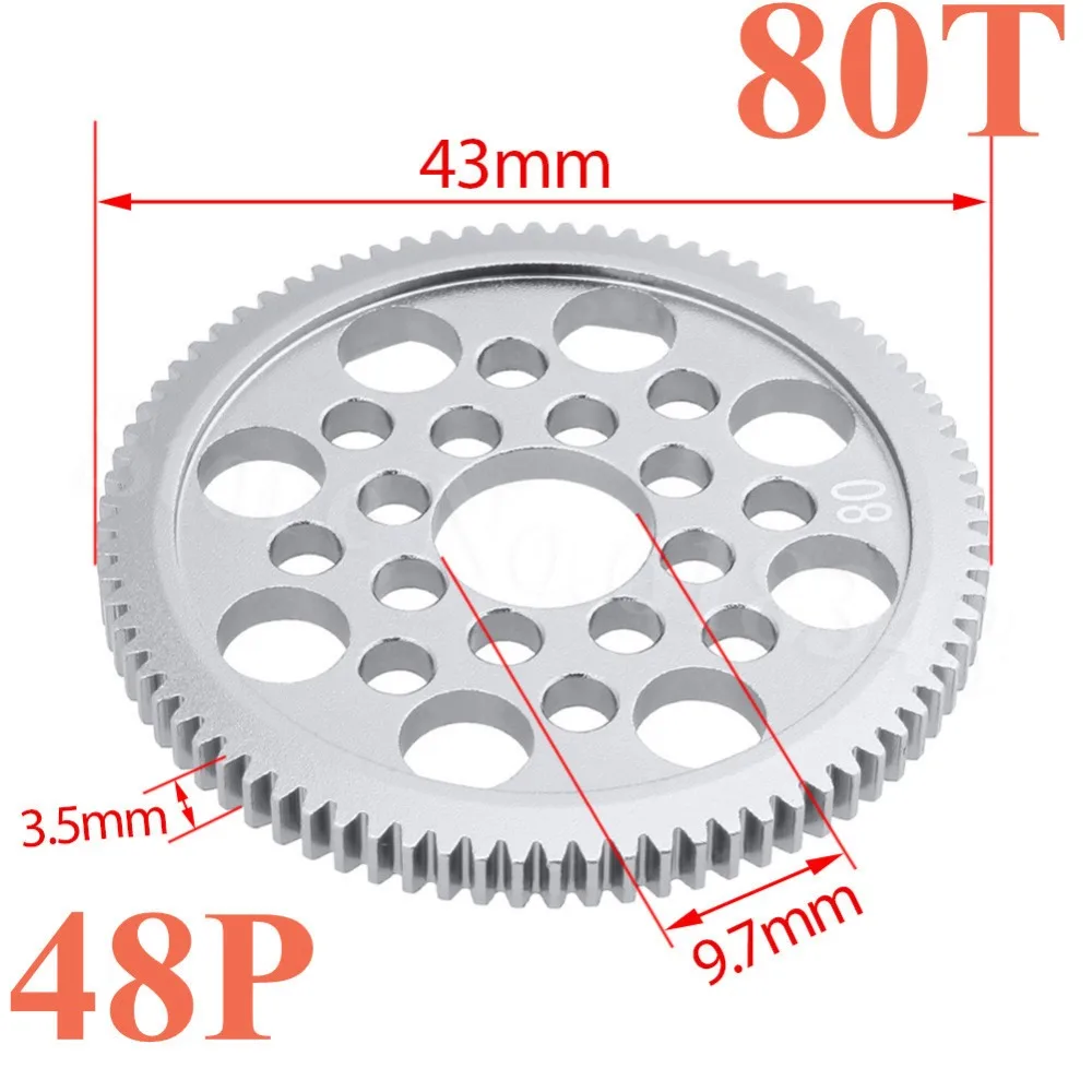 

Metal Aluminum 48P Spur gear 80T For RC Sakura D3 XI Zero S 1:10 RC Car Drift