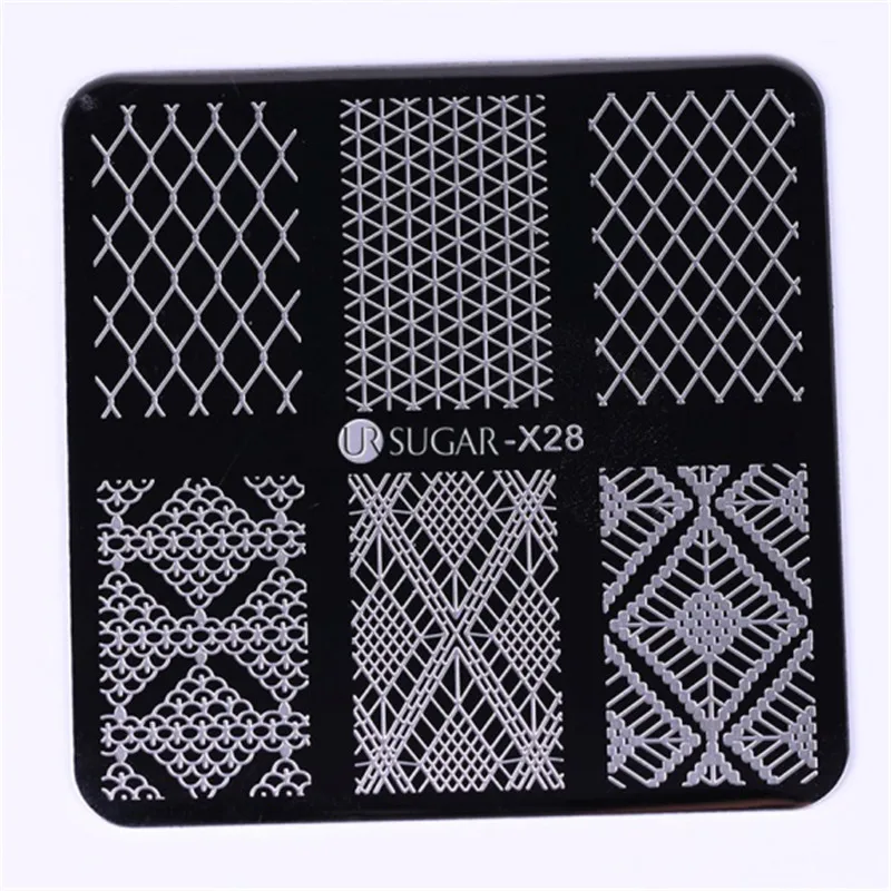 

1Pc Square Nail Art Stamping Template Fishnet Design Image Plate 6*6cm Stencils Tool Nail Art Decoration