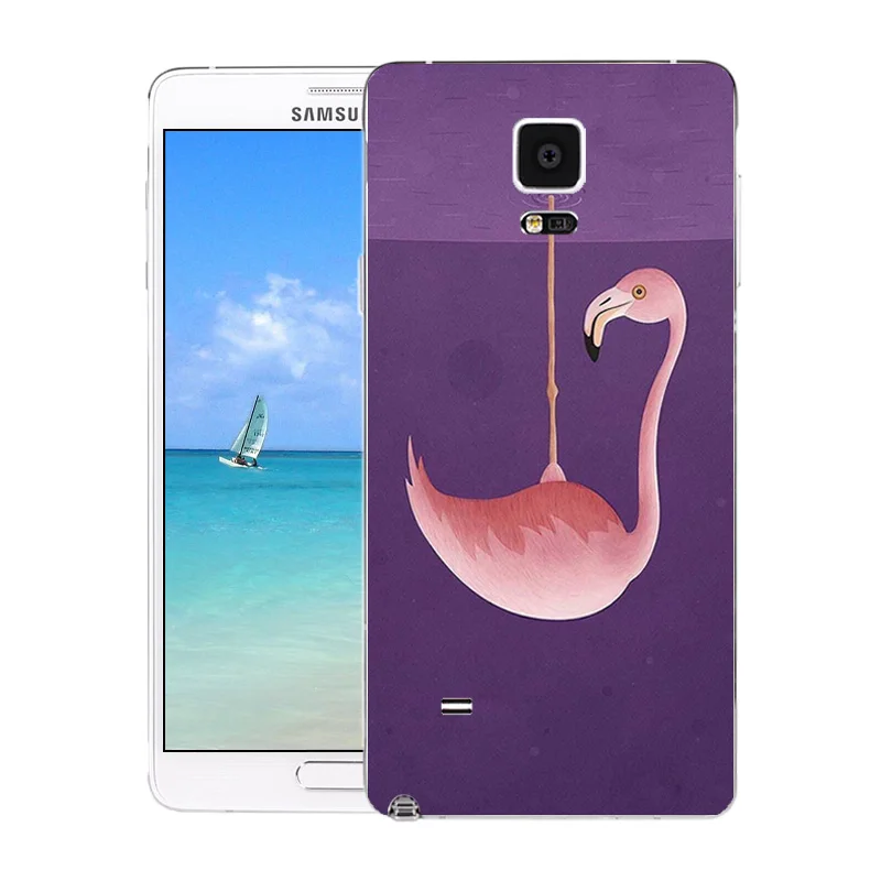 Чехол для Samsung Note 4 силиконовая задняя крышка чехол телефона Galaxy note4 с принтом в