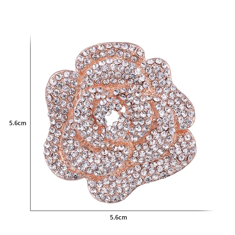 Элегантный цветок розы Брошь булавка полный прозрачный ювелирные изделия со стразами Одежда Аксессуары букет броши для свадьбы Вечерние