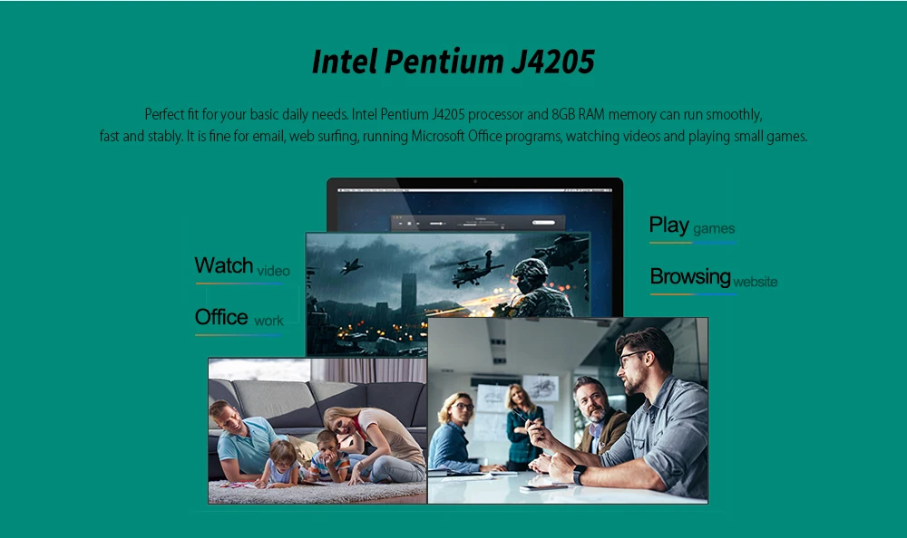 Beelink J45 мини-ПК в Apollo Lake Pentium J4205 2,4 ГГц+ 5,8 ггц WiFi BT4.0 поддержка 4K HD H.265 1000 Мбит/с Ethernet