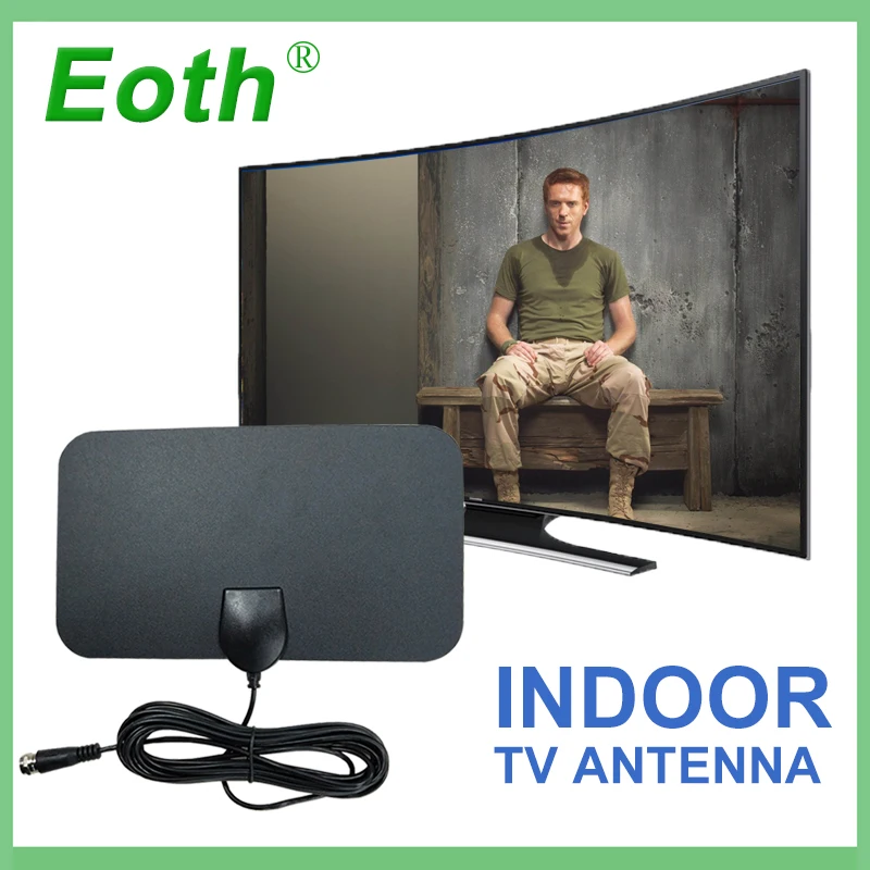 

2pcs HDTV Antenna digital Indoor DTV Antena TV Antennas Free TV Fox Aerial DVB-T DVB-T2 Surf HD Radius VHF UHF Signal Receiver