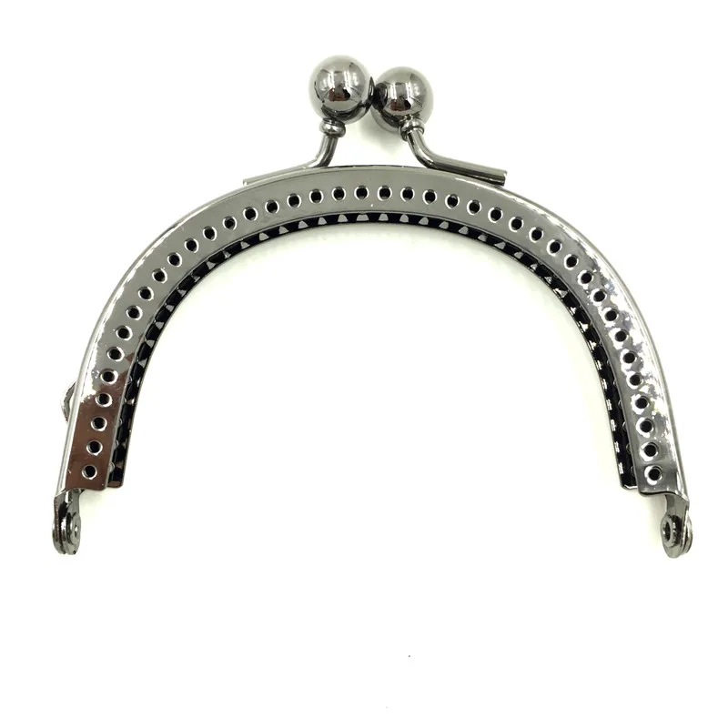 5Pcs Gunmetal Purse Bag Clutch Metal Arch Frame Kiss Clasps Lock Clips