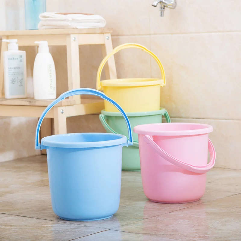 

The household plastic small bucket household hand towing thickened laundry car wash hoist hoard bucket