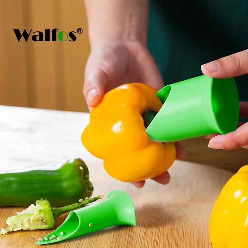 

WALFOS 2 pcs Cutter Corer Slicer Tools Pepper Tomato Huller Vegetables Nuclear Corers Stalks Fruit Knife Kitchen Utensil Gadget