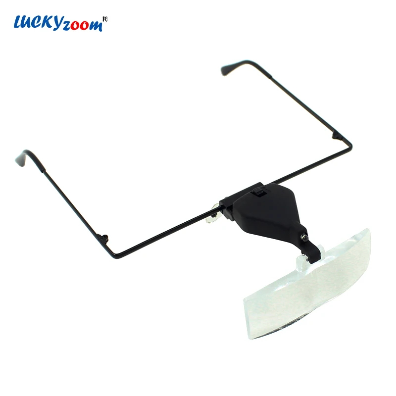 Luckyzoom очки лупа с лампой подсветки 1.5X 2.5X 3.5X светодиодный Лупа с подсветкой для чтения лупа