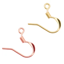 50pcs New Arrival Spring Ear hook (KEEP COLOR Rose Gold/Rhodium Silver Open circle Earring Part Round Line Diy Jewelry Marking