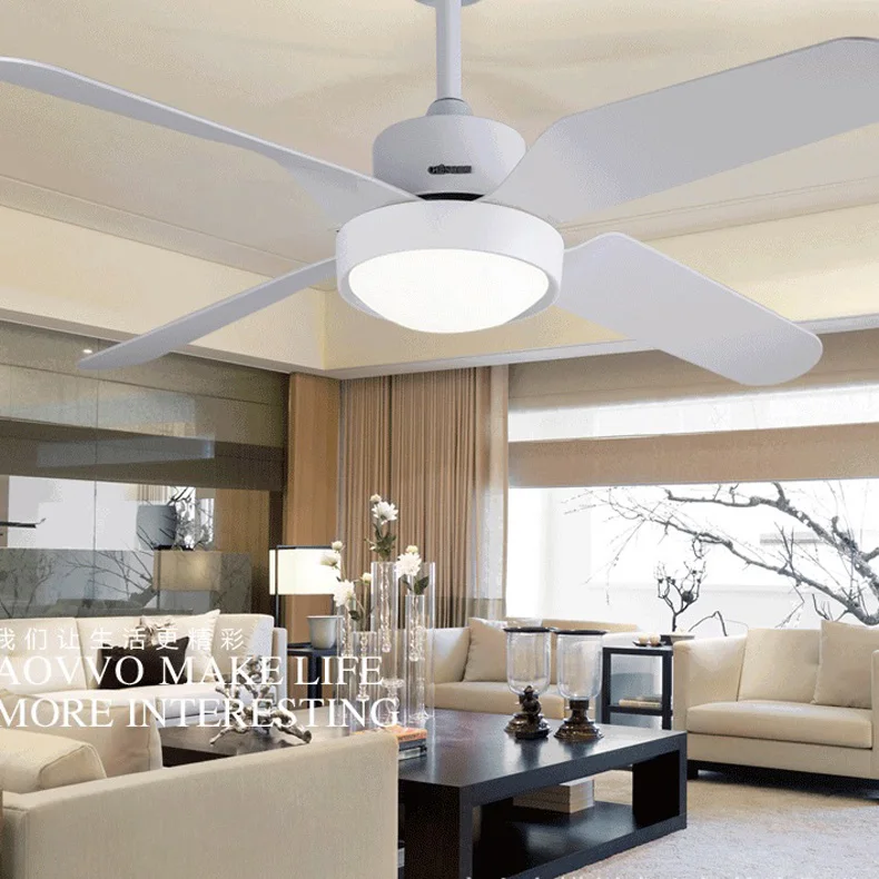 52 Inch White Ceiling Fan With Five White Beadboard Blades