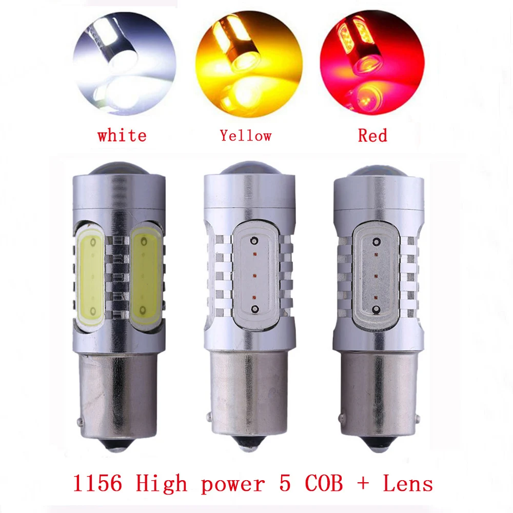 Авто LED 1156 BA15S P21W BAU15S PY21W 5 COB белый красный желтый автомобиль 7506 7507 тормоза поворота
