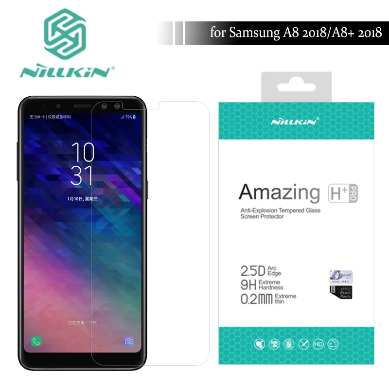 Nillkin для samsung Galaxy A8 2018 Стекло Удивительный Н/H + Pro закаленное Экран протектор плюс
