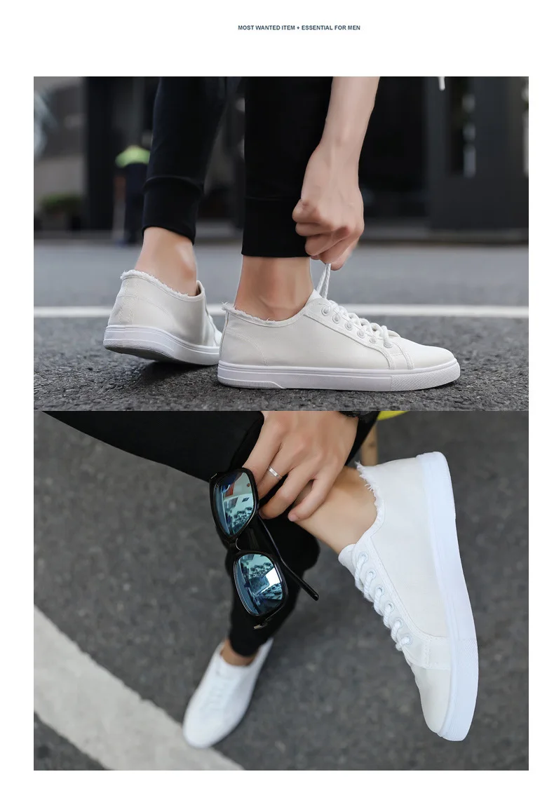 New Arrival Spring Summer Comfortable Casual Shoes Mens Canvas Shoes For Gay Lace-Up Brand Fashion Flat Shoes06