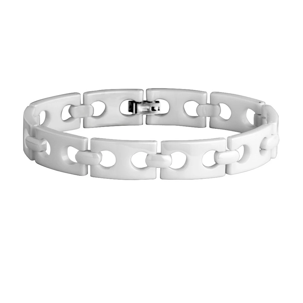 

Love's Polished Shiny Hi-tech White Ceramic Fashion style Link Bracelet /TUBR0024M
