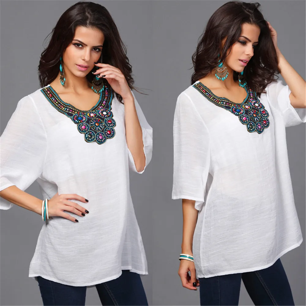 Autumn Women Blouse Plus Size 3XL Woman Clothing Autumn Brand Embroidery Blouse Shirt Casual Loose Oversized Top Chemise Femme (12)