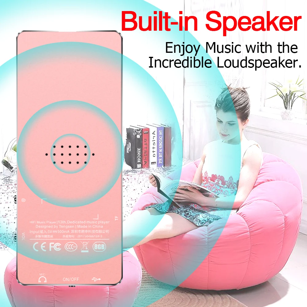 ICEICE MP3-плеер с Bluetooth сенсорными клавишами встроенный динамик 8 ГБ 16 ГБ 32 ГБ 40 ГБ HiFi портативный плеер радио FM Запись MP 3
