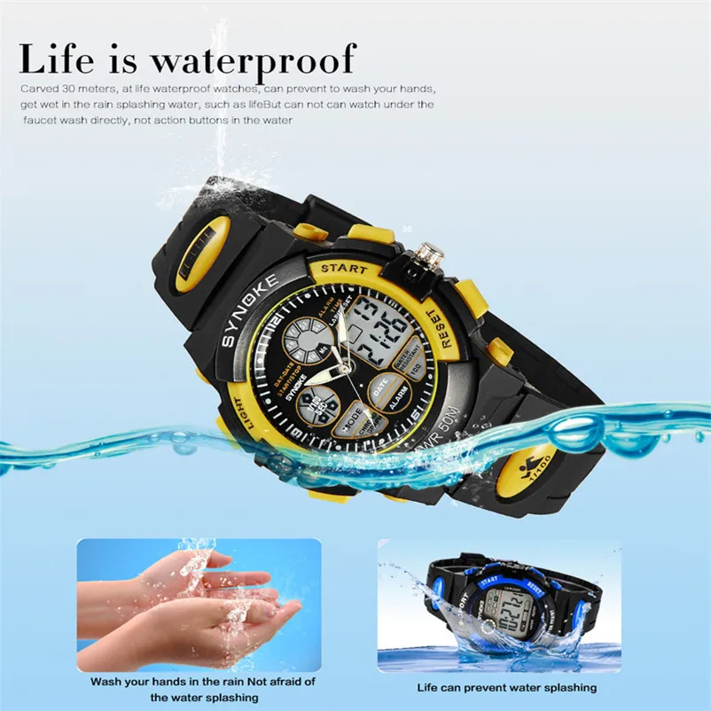 

Men Sports Watches Dual Display Analog Digital LED Electronic Quartz Wristwatches Waterproof Swimming Military Watch #4J05#F#FN