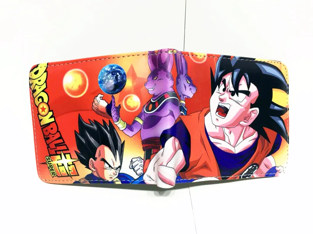 Аниме Dragon Ball и super Goku кошелек Pu короткий двойной фото держатель для карт для мужчин и женщин монета карман на молнии мультфильм сумочка с принтом