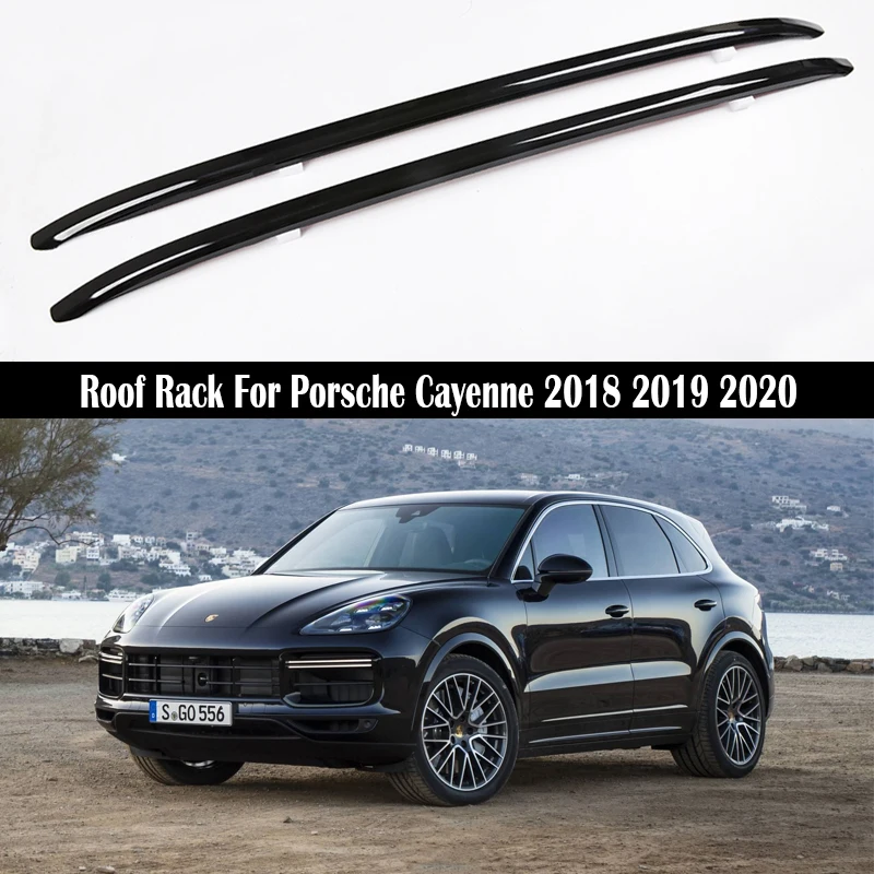 حامل سقفي لبورشه Macan 2014-2019 رفوف القضبان شريط حامل الحقائب القضبان أعلى رفوف السكك الحديدية صناديق سبائك الألومنيوم