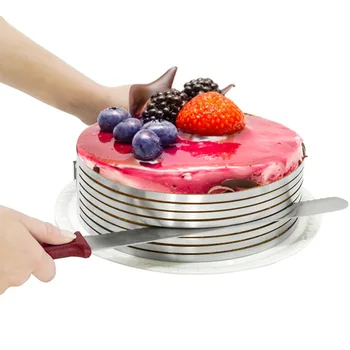 

1PC Adjustable Stainless Steel DIY Circular Cake Ring Layer Slicer Cutter Mold Cake Decorating Tools Mousse Mould Slicing NE 009