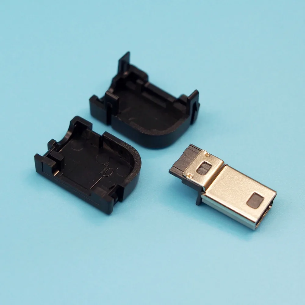 100 Устанавливает DIY 3 в 1 Мини 5 P USB штекер с Пластик гильза тип локоть 90 градусов