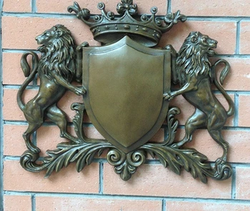 

Art Deco Sculpture Lion Shield Ornaments Bronze Statue
