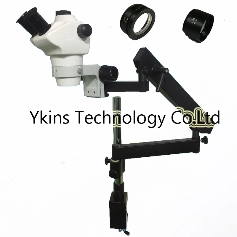 

8-50X Simul-focal Continue Zoom Trinocular Articulating Arm Pillar Clamp Stereo Microscope with 10/22 eyepiece for PCB repair