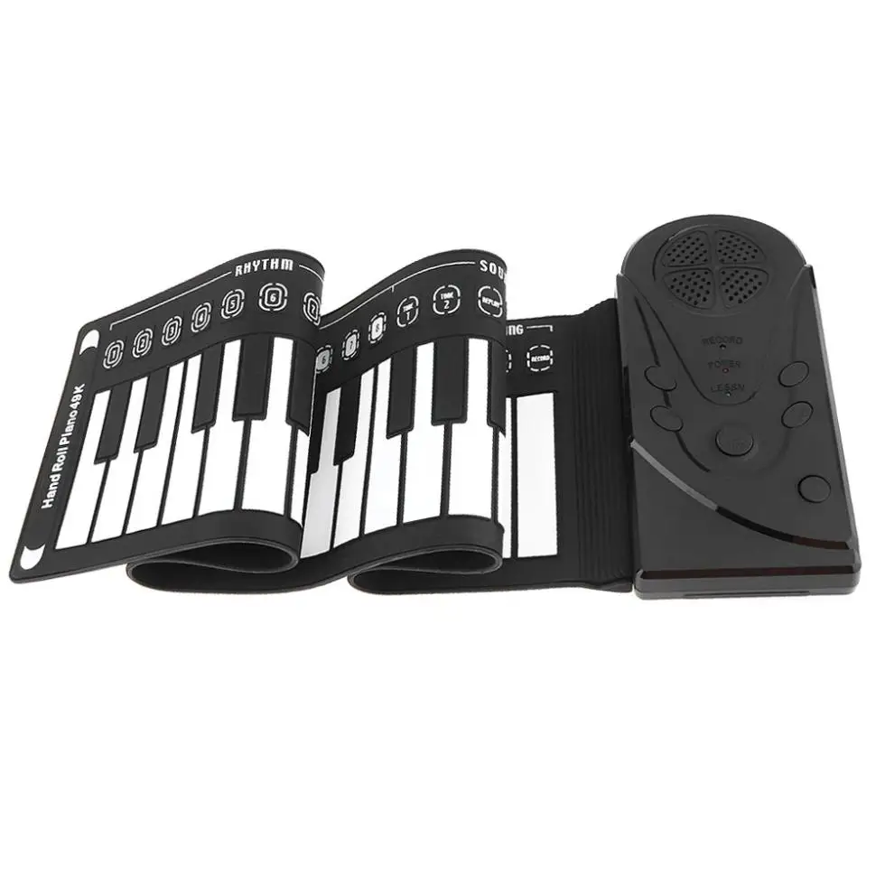 Слейд 49 ключей электронный Портативный кремния Гибкая рука Roll Up пианино Встроенный динамик детские игрушки клавиатура Органы