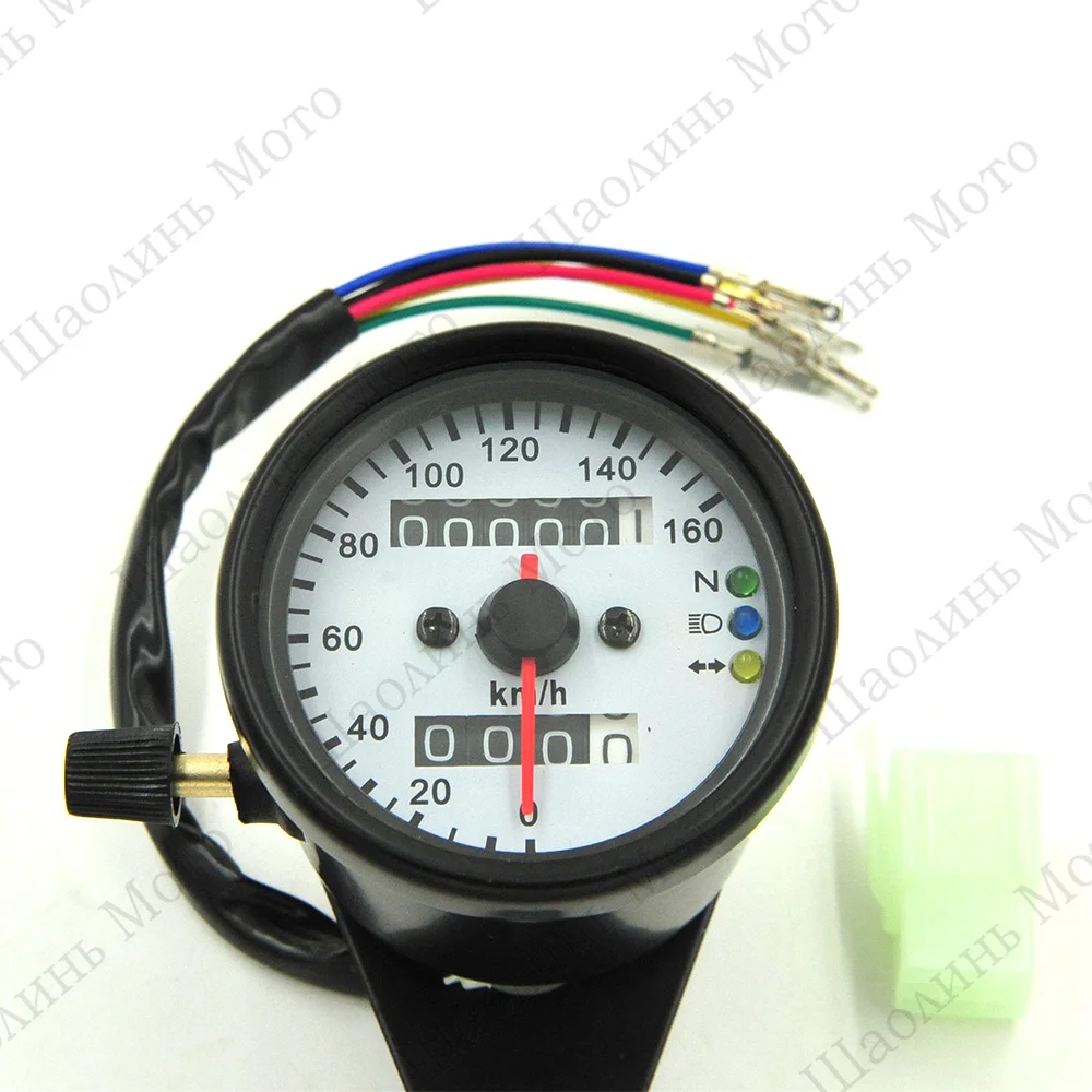 

Vintage Black LED CAFE RACER BOXER TWIN BOBBER TRACKER Motorcycle Odometer Speedometer Gauge Miles Speed meter Free Shipping