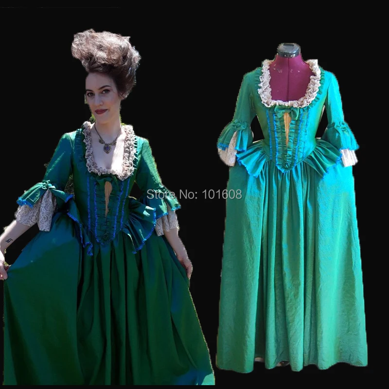 

Tailored!Royal Eras Green Court Queen Duchess Civil war Theatre 18th Court Belle Marie Antoinette DRESS Victorian dresses HL-323
