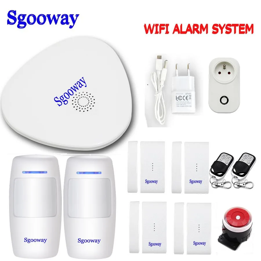 Sgooway EN RU ES язык беспроводной домашней безопасности Wi-Fi Сигнализация приложение дистанционное управление с ip-камерой PIR датчик двери - Цвет: V10 Bundle H