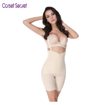 

Corset Secret Women's Thigh Slimmer Shapewear Shorts High-Waist Panty Mid-Thigh Body Zipper Lace Slimmer Conjoined Shaperwear