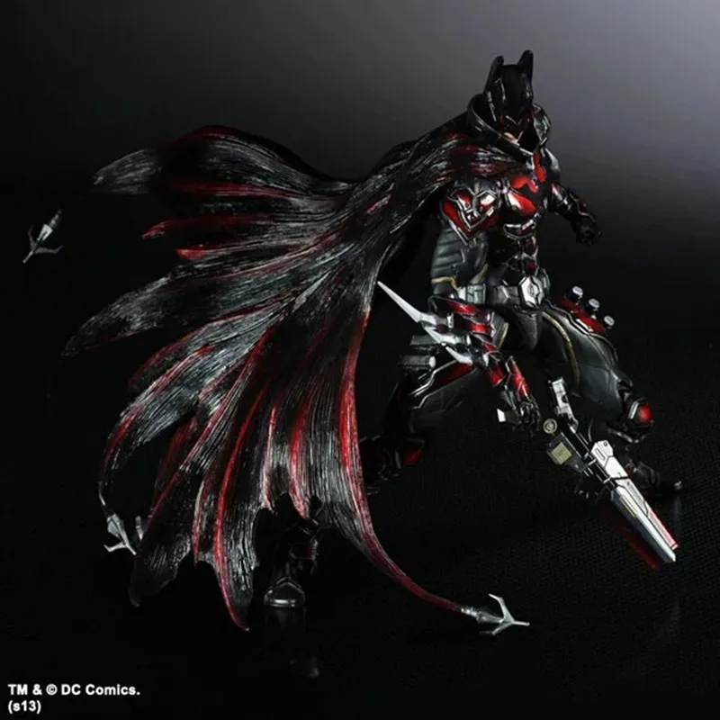 27CM Play Arts KAI DC Comics Variant NO.1 Batman Red Limited Color Ver. PVC Action Figure Collectib