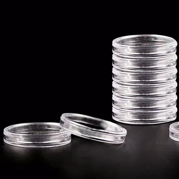 

10Pcs/lot 40mm Clear Coin Holder Capsules Cases Round Storage Ring Plastic Boxes 10 x Coin Capsules