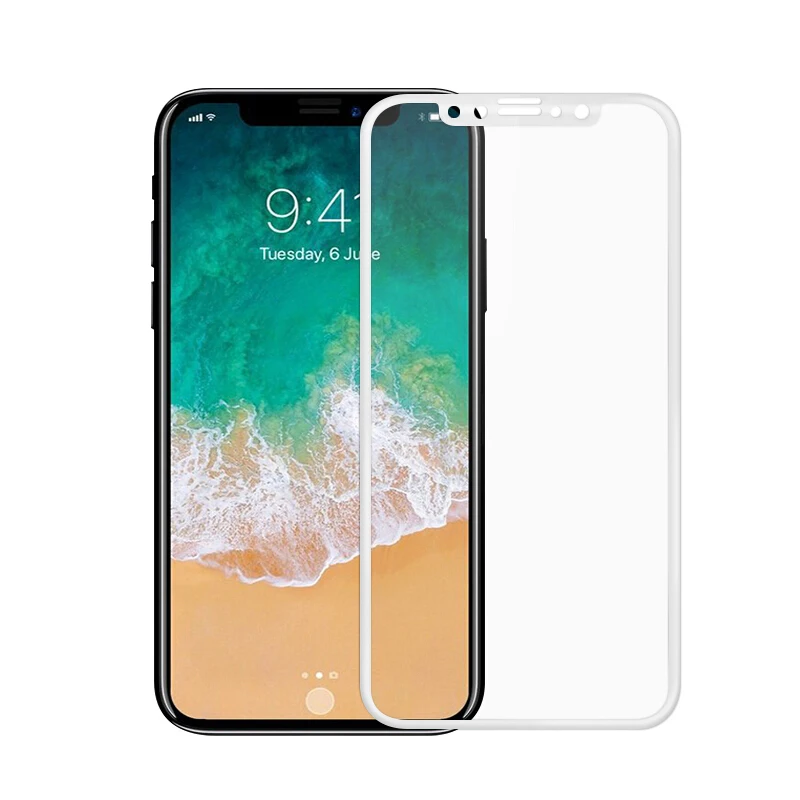 Закаленное стекло черный белый 3D углеродное волокно для iphone X Xs Xr se 5s Защитная