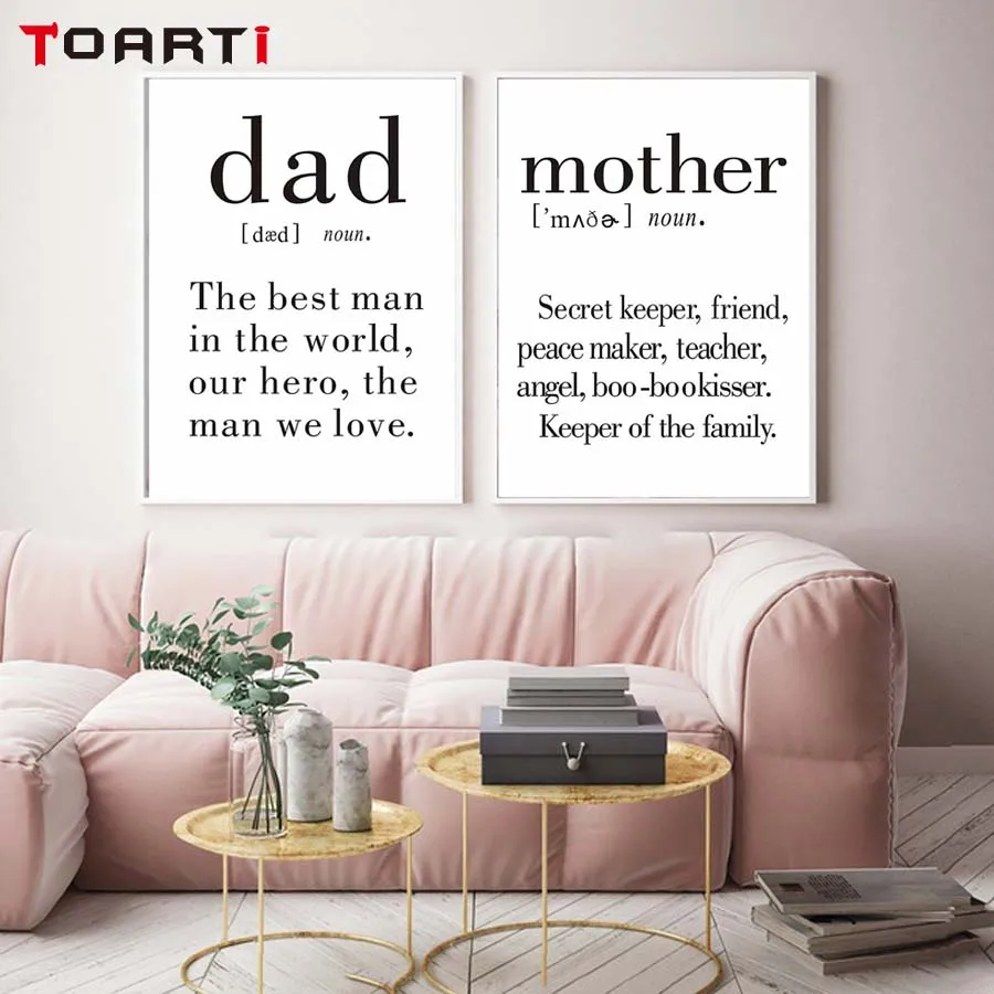 Dad Mom Sweet Life Quote Poster Print For Parents Modern Canvas Painting Minimalist Wall Picture For Bedroom Home Decor Wall Art