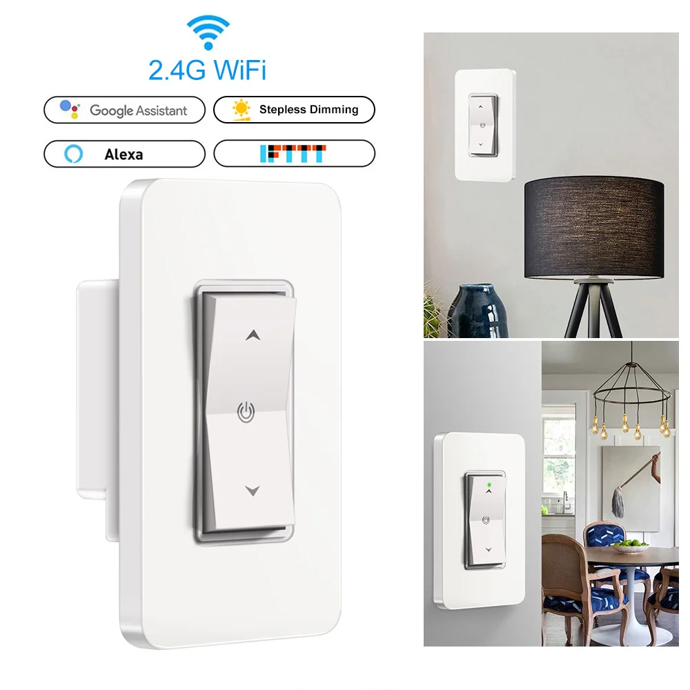 Smart Dimmer Switch 1 Gang 1100w Wifi Light Dimmer Switch
