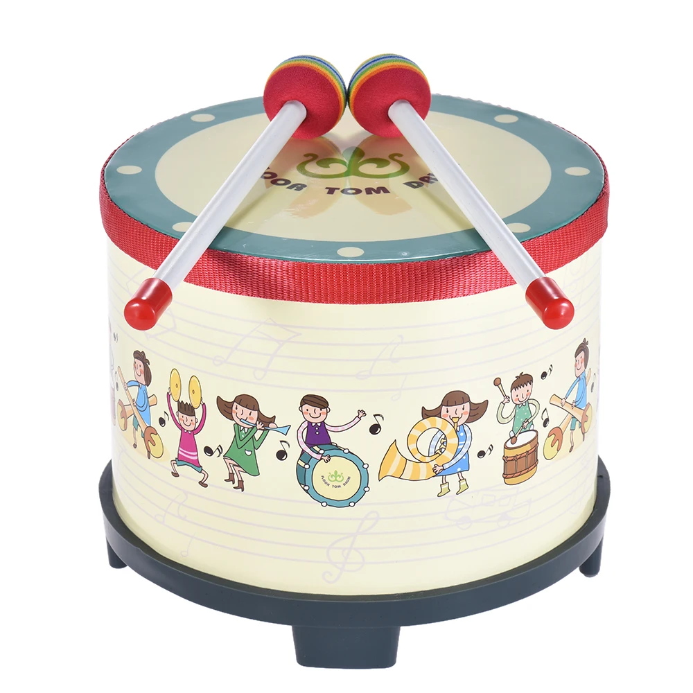 8 дюймов деревянный напольный барабан сбор клуб карнавал ударный инструмент с 2 молотки для детей