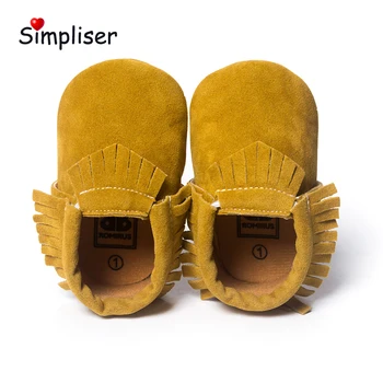 

2018 Baby Leather Shoes Suede Toddler shoes Newborn girls boys slip-on floor shoes Infant Prewalkers Fringe Footwear Soft Sole