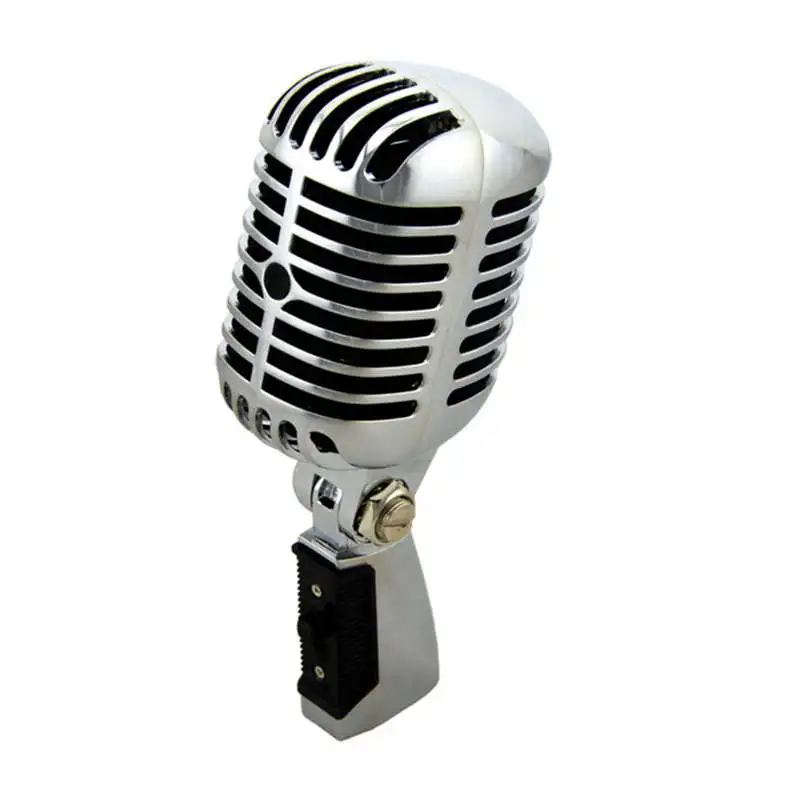 Профессиональный Проводной Классический микрофон в винтажном стиле, хорошее качество, динамическая подвижная катушка, майка, Роскошный Металлический вокальный микрофон в старом стиле Ktv