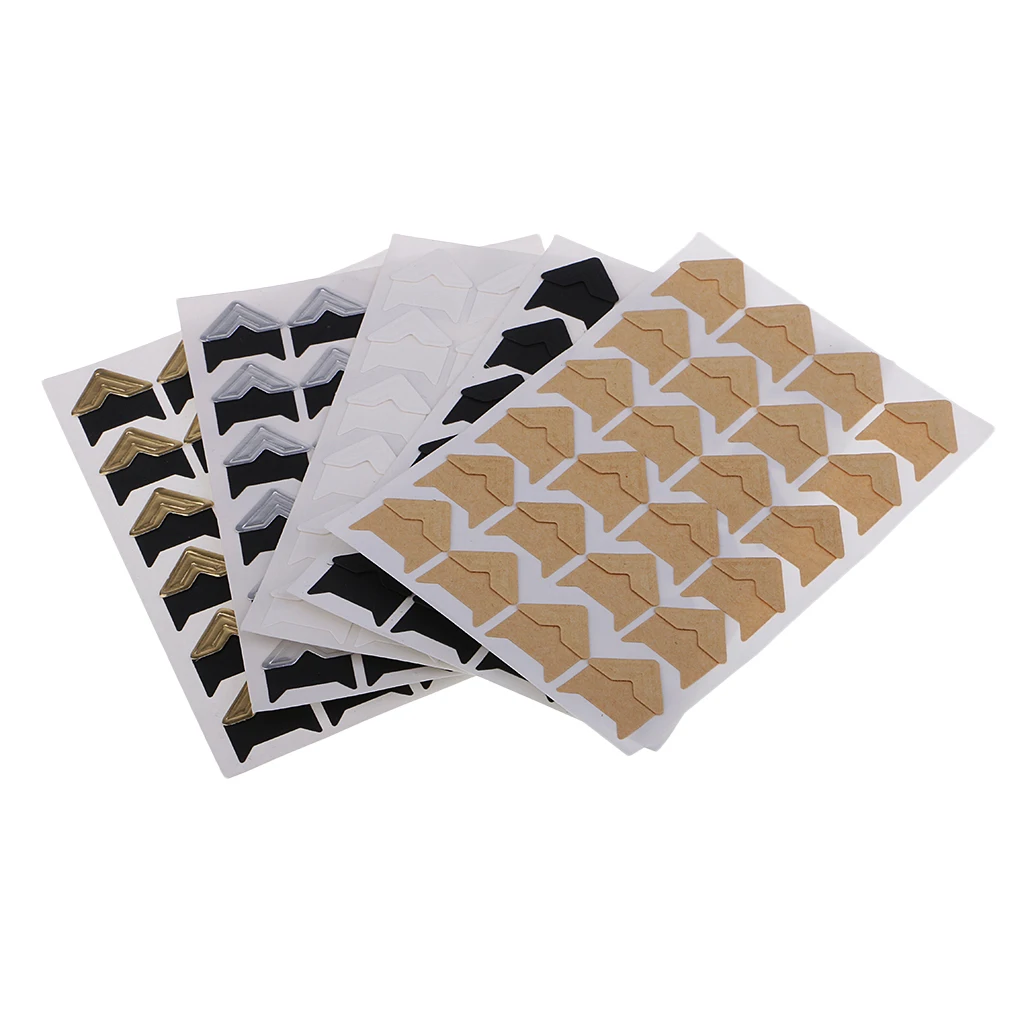 5 Sheets Self Adhesive Photo Album Scrapbook Corner Protector Decorative Stickers #1