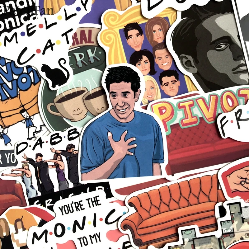 Patchfan 34 шт. с надписью ТВ шоу Friends (вентиляторы ПВХ водонепроницаемые наклейки на