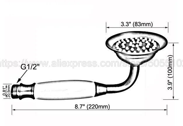 Black Oil Rubbed Brass Bathroom Hand held Shower Head for Shower Faucet Telephone Style Hand Held Shower Head zhh064