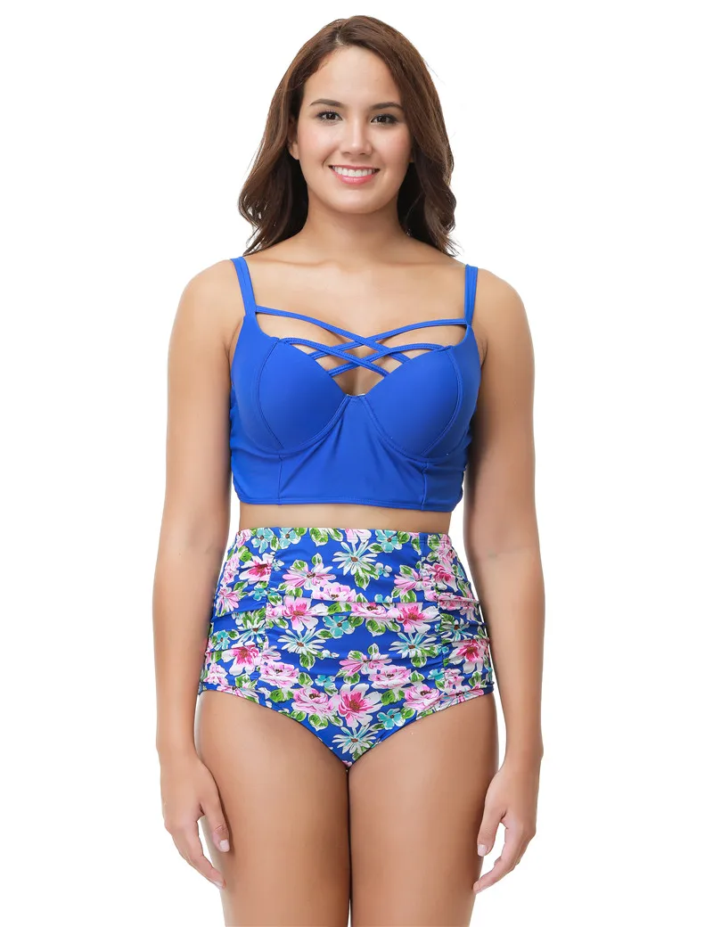 

With Pad Bikini Underwire High Waist Bikini Two Piece Swimsuit Tankini Swimsuits Women Swimwear Swimming Biquinis Feminino 2019