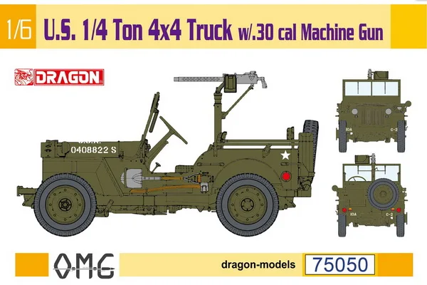 

IN STOCK Dragon 75050 1:6 U.S. 1/4 Ton 4X4 Truck w/.30 cal Machine Gun