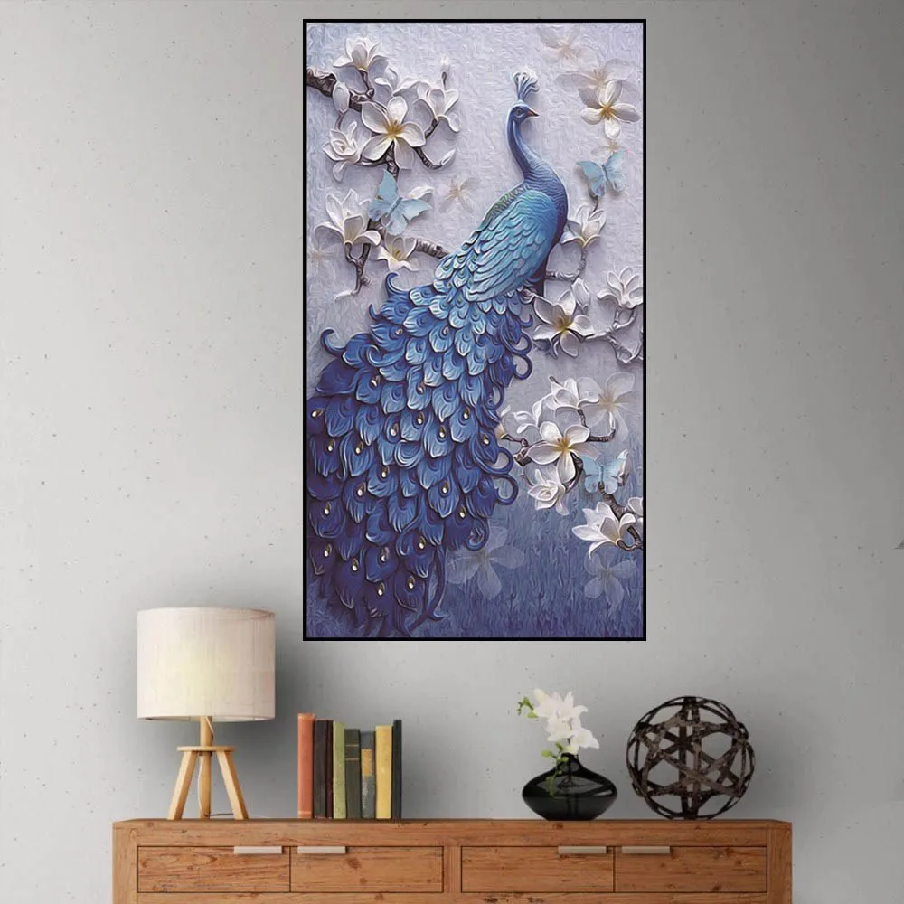 

Diamond Embroidery 5D DIY Cross Stitch,Diamond Mosaic Needlework Full Picture Diamond Painting Peacock Dinosaur Home Decoration