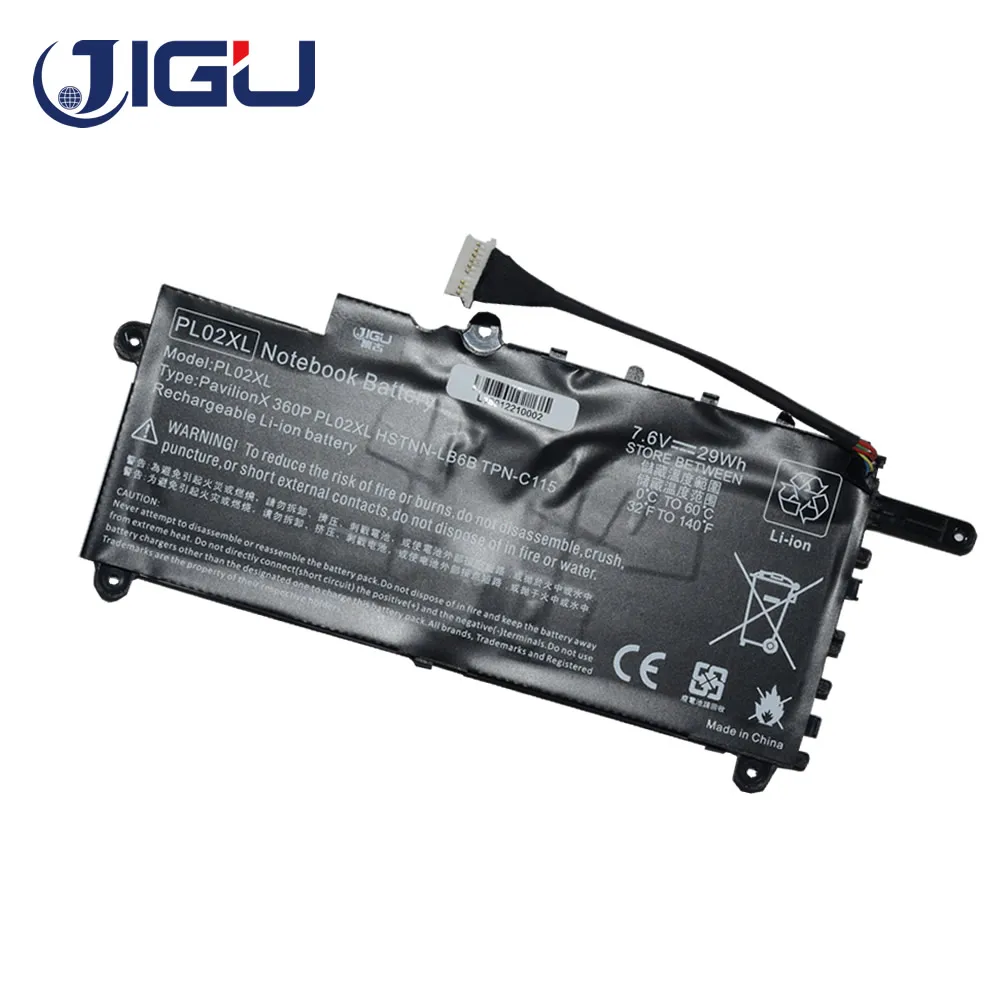 JIGU 2 ячейки батареи ноутбука 751681-231 751681-421 751875-001 HSTNN-DB6B PL02XL PL02029XL для HP павильона 11 X360