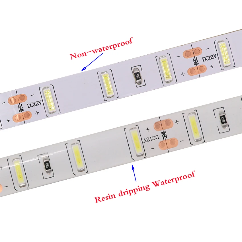 Samsung Сеульский светодиодный светильник с чипом SMD 7020 светодиодный светильник с гибкой полосой постоянного тока 12 В 5 м 300 светодиодный светильник с полосой не водонепроницаемый IP65, ультра яркий