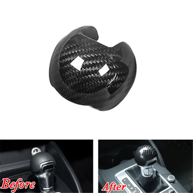 

BBQ@FuKa Car Styling automatic speed gear shift knob head carbon fiber cover Sticker For Audi A3 S3 2014-2018 Car Knob Cover