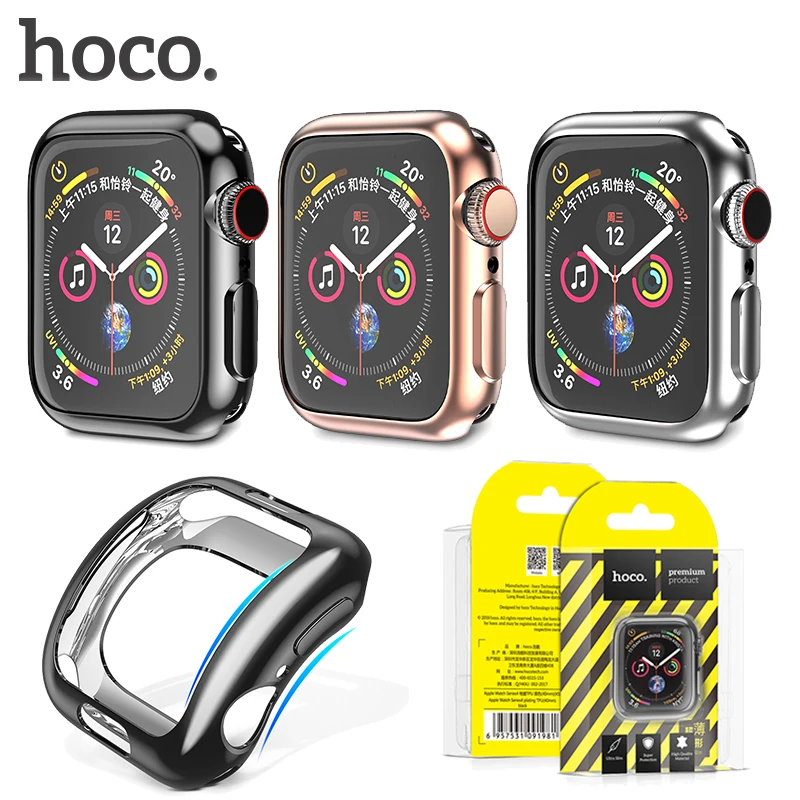 HOCO Ультратонкий разноцветный чехол для Apple Watch 5 44 мм 40 Силиконовый мягкий Iwatch